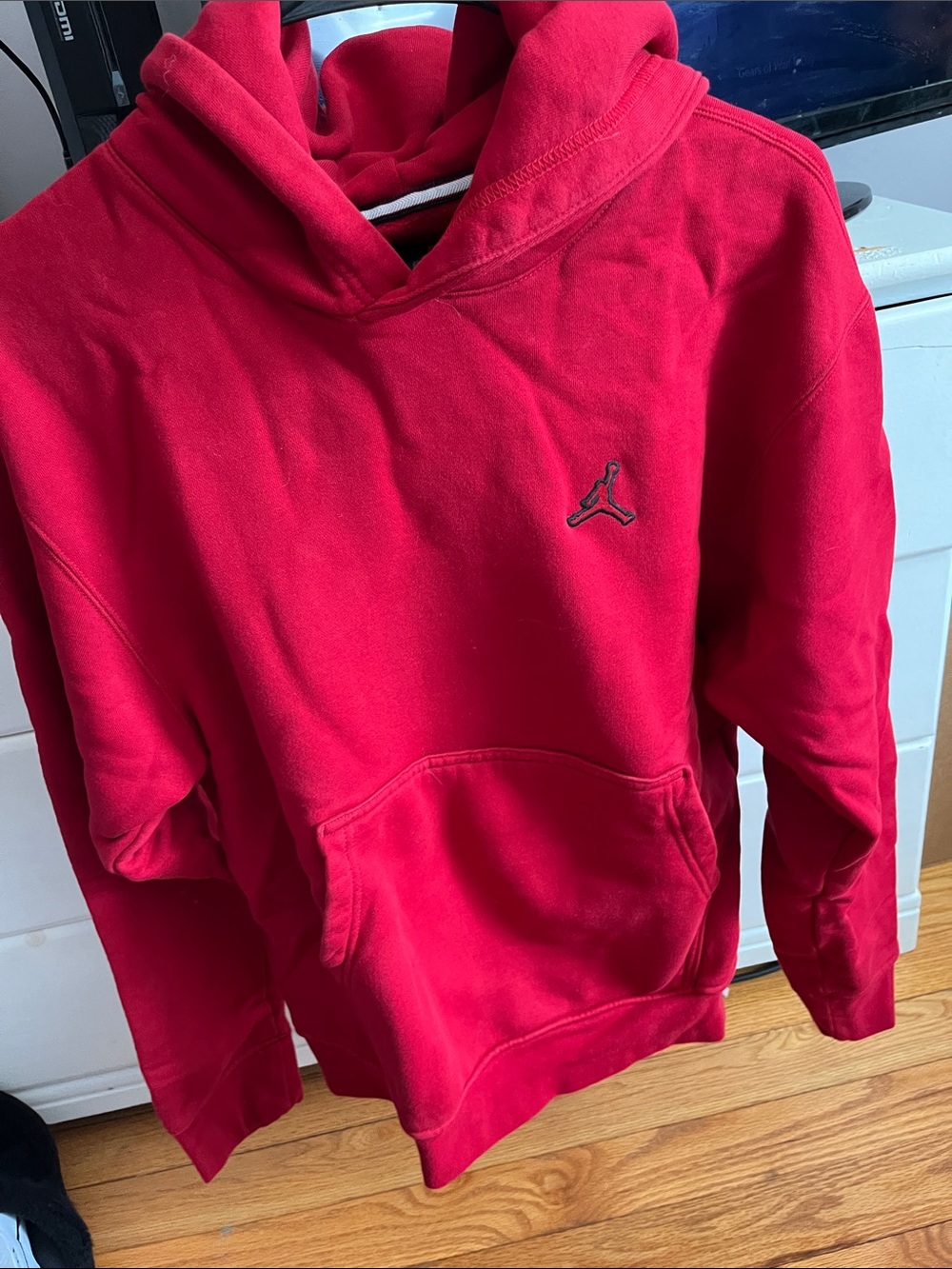 Jordan Red Hooded Sweatshirt with Embroidered Jumpman